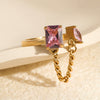 Wholesale Stainless Steel Open Ring Hand Jewelry Light Luxury Style With Electroplating For Women