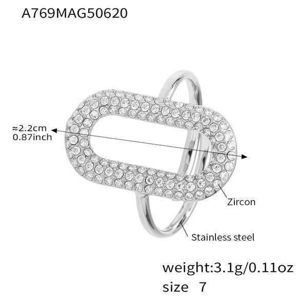 Wholesale 316L Stainless Steel Open Ring With Geometric And Heart Shapes Electroplated Jewelry For Women