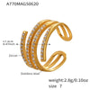 Wholesale 316L Stainless Steel Open Ring With Geometric And Heart Shapes Electroplated Jewelry For Women