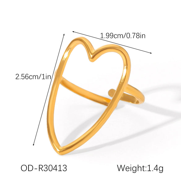 Wholesale Stainless Steel Open Ring With Geometric Shape Oildropping Pvd Vacuum Plating Hand Jewelry For Women Ins Style