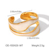 Wholesale Stainless Steel Open Ring With Geometric Shape Oildropping Pvd Vacuum Plating Hand Jewelry For Women Ins Style