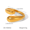 Wholesale Stainless Steel Open Ring With Geometric Shape Oildropping Pvd Vacuum Plating Hand Jewelry For Women Ins Style