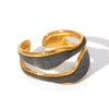 Wholesale Stainless Steel Open Ring With Geometric Shape Oildropping Pvd Vacuum Plating Hand Jewelry For Women Ins Style