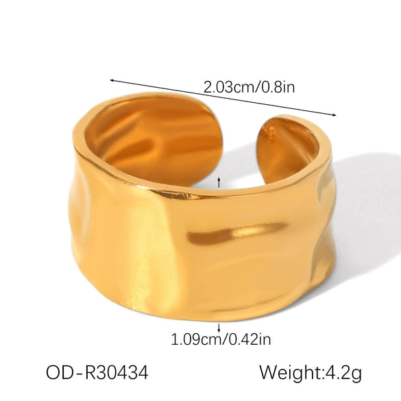 Wholesale Stainless Steel Open Ring With Geometric Shape Oildropping Pvd Vacuum Plating Hand Jewelry For Women Ins Style