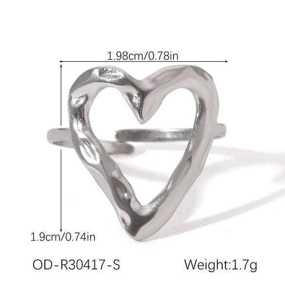 Wholesale Stainless Steel Open Ring With Geometric Shape Oildropping Pvd Vacuum Plating Hand Jewelry For Women Ins Style