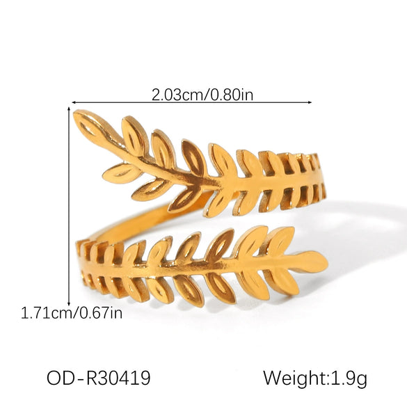 Wholesale Stainless Steel Open Ring With Geometric Shape Oildropping Pvd Vacuum Plating Hand Jewelry For Women Ins Style