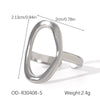Wholesale Stainless Steel Open Ring With Geometric Shape Oildropping Pvd Vacuum Plating Hand Jewelry For Women Ins Style