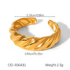 Wholesale Stainless Steel Open Ring With Geometric Shape Oildropping Pvd Vacuum Plating Hand Jewelry For Women Ins Style