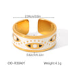 Wholesale Stainless Steel Open Ring With Geometric Shape Oildropping Pvd Vacuum Plating Hand Jewelry For Women Ins Style