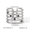 Wholesale Stainless Steel Open Ring With Geometric Shape Oildropping Pvd Vacuum Plating Hand Jewelry For Women Ins Style