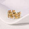 Wholesale Stainless Steel Open Ring With Geometric Shape Simple Retro Niche Design Electroplated 18K Gold For Women Non Fading