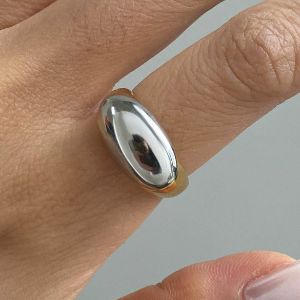 Wholesale Stainless Steel Open Ring With Gold And Silver Color Matching Geometric Style Electroplated For Women
