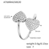 Wholesale Stainless Steel Open Ring With Heart And Geometric Shapes Electroplated Non Fading Niche Design Women's Jewelry