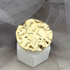 Wholesale Stainless Steel Open Ring With Plant Flowers Pattern Gold Plated