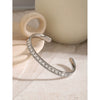 Wholesale Stainless Steel Opening Bracelet With White Rhinestones And Electroplating In Summer Vacation Style