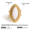 Wholesale Stainless Steel Opening Ring With 18K Gold Plated And Black Agate Heavy Industry Retro Light Luxury Electroplated For Women