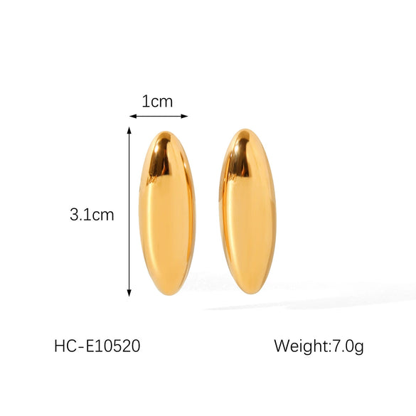 Wholesale Stainless Steel Oval Geometric Electroplated Women's Earrings