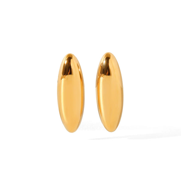 Wholesale Stainless Steel Oval Geometric Electroplated Women's Earrings