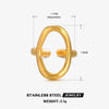 Wholesale Stainless Steel Oval Geometric Open Ring With 18K Gold Electroplating For Women