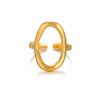 Wholesale Stainless Steel Oval Geometric Open Ring With 18K Gold Electroplating For Women