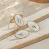 Wholesale Stainless Steel Oval Star Geometric Earrings And Ring With Electroplating For Women Light Luxury High End Fashion Novelty Jewelry