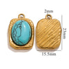 Wholesale Stainless Steel Oval Turquoise Pendant Maillard Style Personality Jewelry Pendant With Electroplating