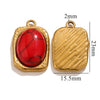 Wholesale Stainless Steel Oval Turquoise Pendant Maillard Style Personality Jewelry Pendant With Electroplating