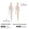 Wholesale Stainless Steel Pearl Bow Tassel Earrings With 18K Gold Electroplating Quiet Design And Elegant Temperament