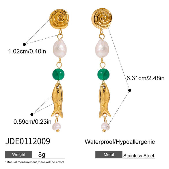 Wholesale Stainless Steel Pearl Earrings Light Luxury Ear Studs Electroplated Geometric Shape Jewelry For Women