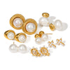 Wholesale Stainless Steel Pearl Earrings With Geometric Design And Electroplating For Women
