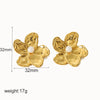 Wholesale Stainless Steel Pearl Flower Earrings Electroplated Highend Niche Luxury