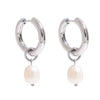 Wholesale Stainless Steel Pearl Geometric Earrings For Women Electroplated Minimalist Style