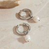 Wholesale Stainless Steel Pearl Geometric Earrings For Women Electroplated Minimalist Style