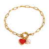 Wholesale Stainless Steel Pearl Heart Pendant Bracelet Electroplated Minimalist Women's Hand Jewelry
