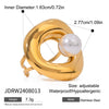 Wholesale Stainless Steel Pearl Hollow Smooth Geometric Earrings With Electroplating For Women