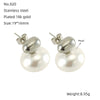 Wholesale Stainless Steel Pearl Inlaid Geometric Earrings For Women Simple Style