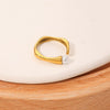 Wholesale Stainless Steel Pearl Open Irregular Geometric Ring For Women With Electroplating