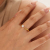 Wholesale Stainless Steel Pearl Open Irregular Geometric Ring For Women With Electroplating