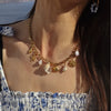 Wholesale Stainless Steel Pearl Shell Star Shape Necklace With Electroplating 18K Gold Color Retention
