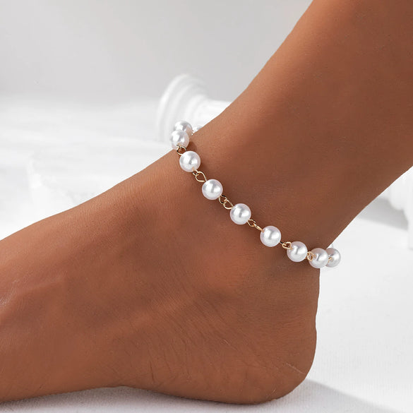 Wholesale Stainless Steel Pearl Totem Bracelet With Vacuum Goldplated Chain And Simple Design