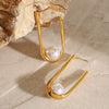 Wholesale Stainless Steel Pearl Ushaped Design Women's Earrings With Electroplating Treatment