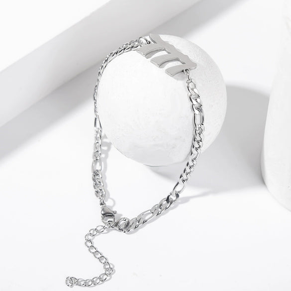 Wholesale Stainless Steel Pendant And Bracelet With Letters Numbers Text Stamping Style Unisex