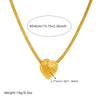 Wholesale Stainless Steel Pendant Necklace For Women Fashion Retro Gold Plated Heart Shape Striped Mesh Chain