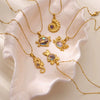 Wholesale Stainless Steel Pendant Necklace With Crab Seahorse Shell Design And Dripping Oil Style 18K Gold Plated