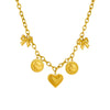 Wholesale Stainless Steel Pendant Necklace With Goldplated Ochain Retro Heavy Industry Style Bow And Heart Shape Design