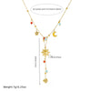 Wholesale Stainless Steel Pendant Necklace With Star Moon Sun Pattern Yshaped Chain Retro Chic Style Electroplating Process
