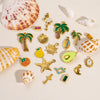 Wholesale Stainless Steel Pendant With Oil Dripping Coconut Tree Pattern Electroplated For Necklace And Bracelet