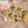 Wholesale Stainless Steel Pendant With Oil Dripping Coconut Tree Pattern Electroplated For Necklace And Bracelet