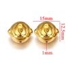 Wholesale Stainless Steel Perforated Round Baroque Style Totem Pattern 18K Gold Plated Spacer Beads For Diy Pendant Necklace And Bracelet Jewelry