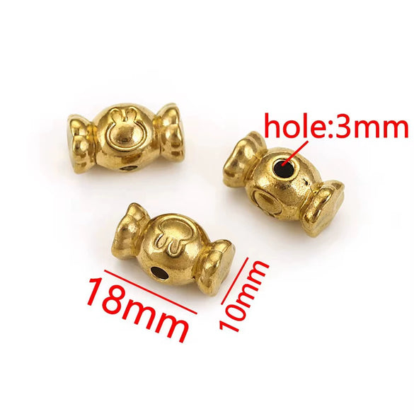 Wholesale Stainless Steel Perforated Round Baroque Style Totem Pattern 18K Gold Plated Spacer Beads For Diy Pendant Necklace And Bracelet Jewelry